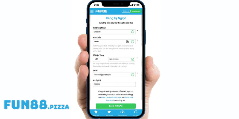 Cách đăng ký tài khoản Fun88 trên web và app nhà cái